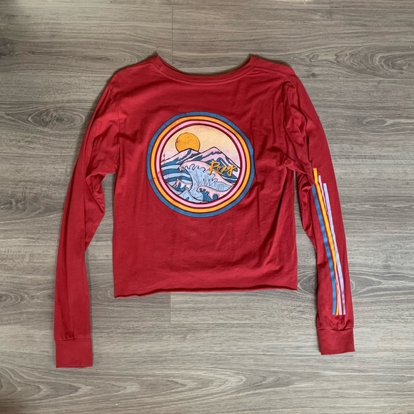 Roxy red long sleeve crop top - Picture 2 of 2